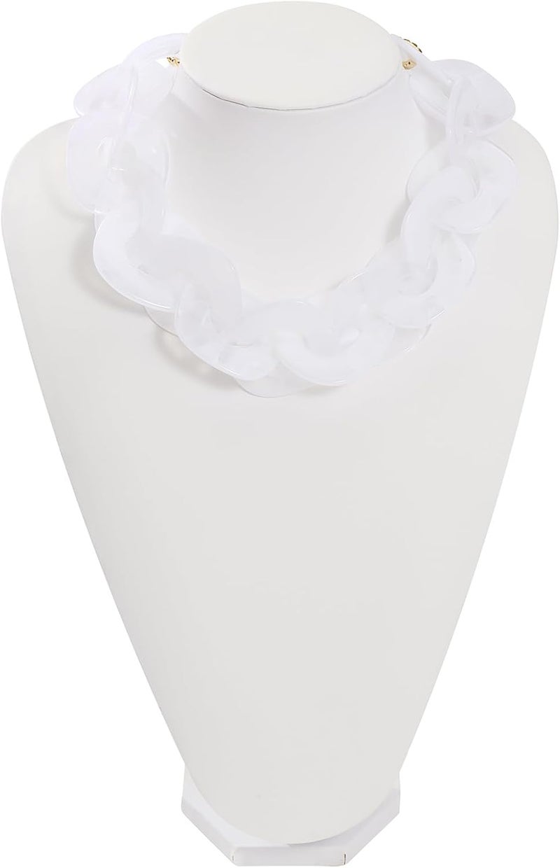 Bocar Statement Chunky Acrylic Cuban Choker Necklace Fashion Bib Collar Chain Necklace for Women(NK-10666) - Image 5